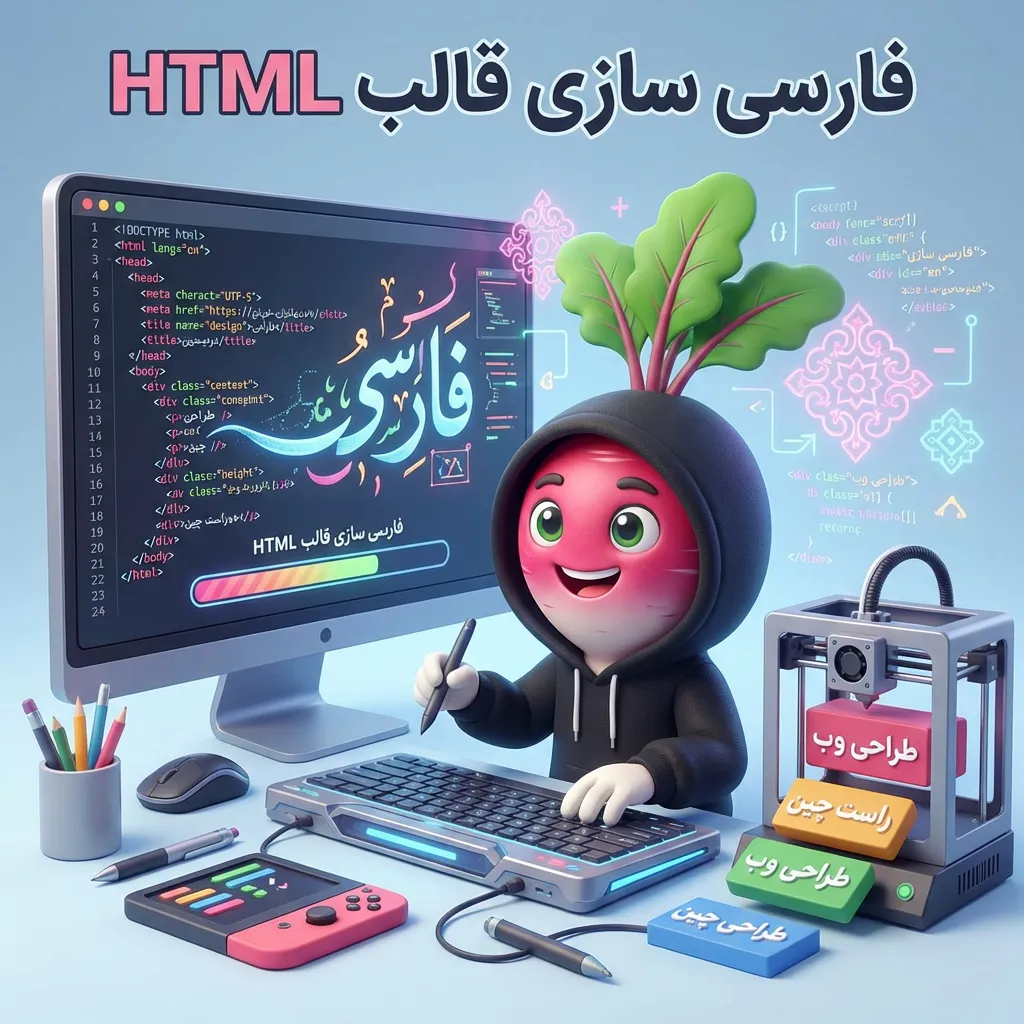 آموزش فارسی‌سازی قالب HTML